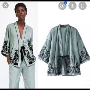 Zara velvet kimono jacket
